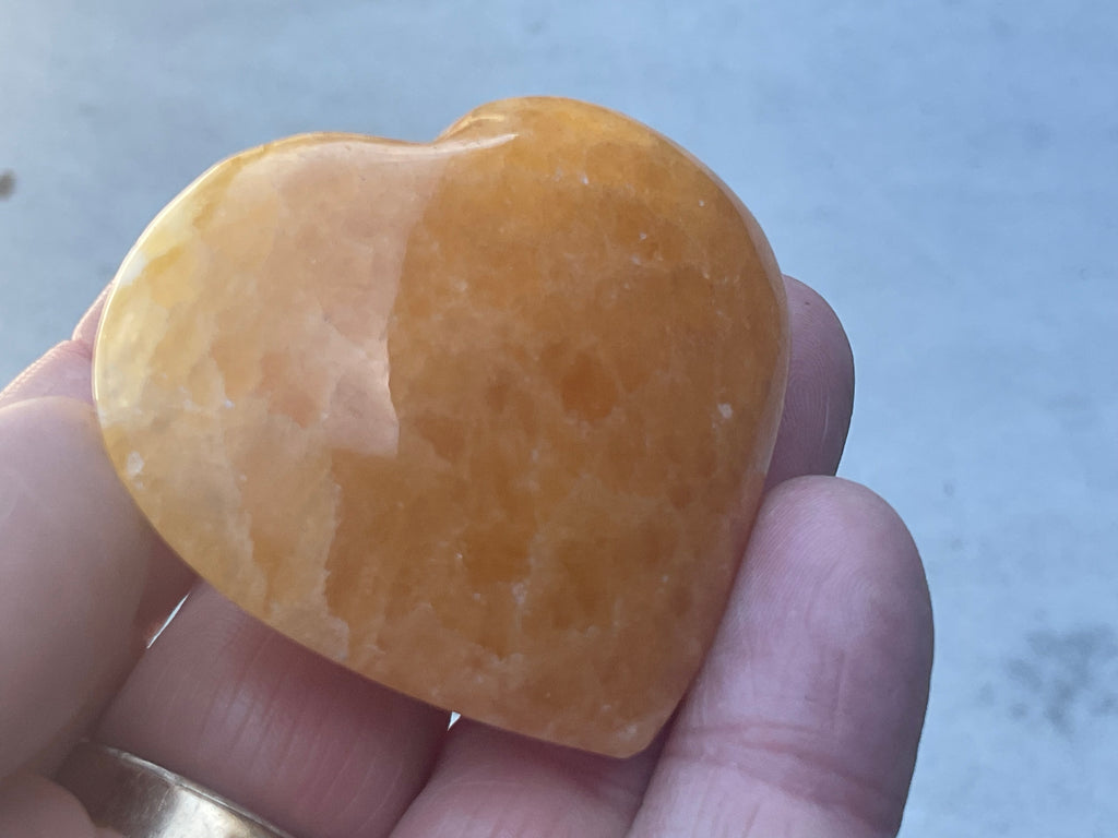 62g “Orange Fire” Calcite Heart 3B