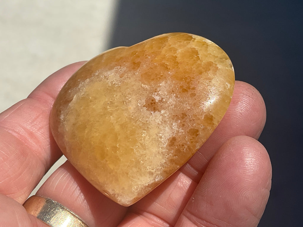 62g “Orange Fire” Calcite Heart 3B