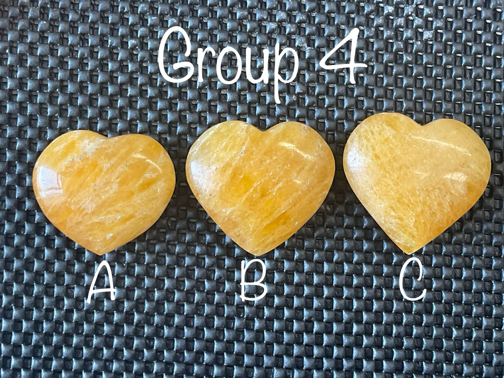 68g “Orange Fire” Calcite Heart 4B
