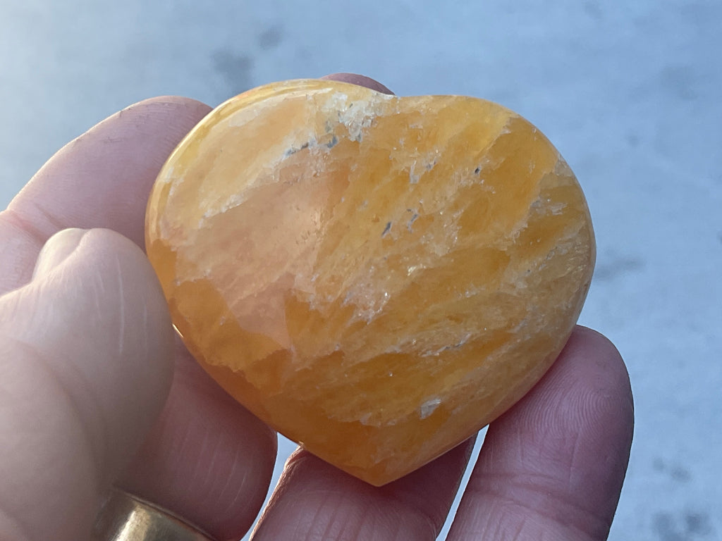 68g “Orange Fire” Calcite Heart 4A