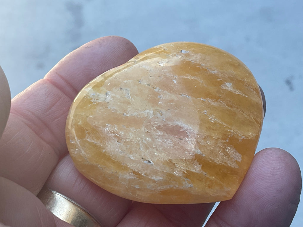 68g “Orange Fire” Calcite Heart 4A