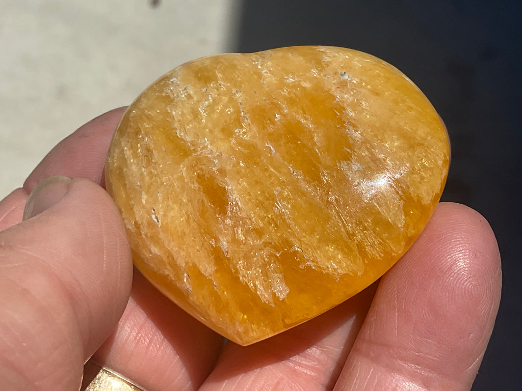 68g “Orange Fire” Calcite Heart 4A