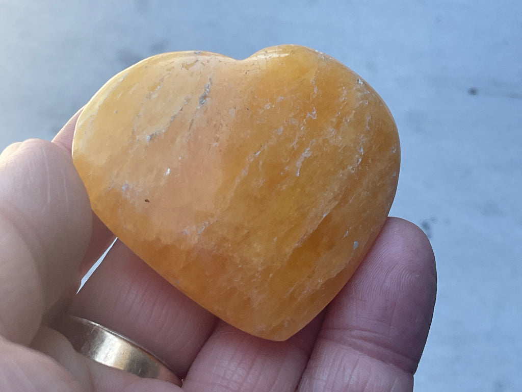 68g “Orange Fire” Calcite Heart 4B
