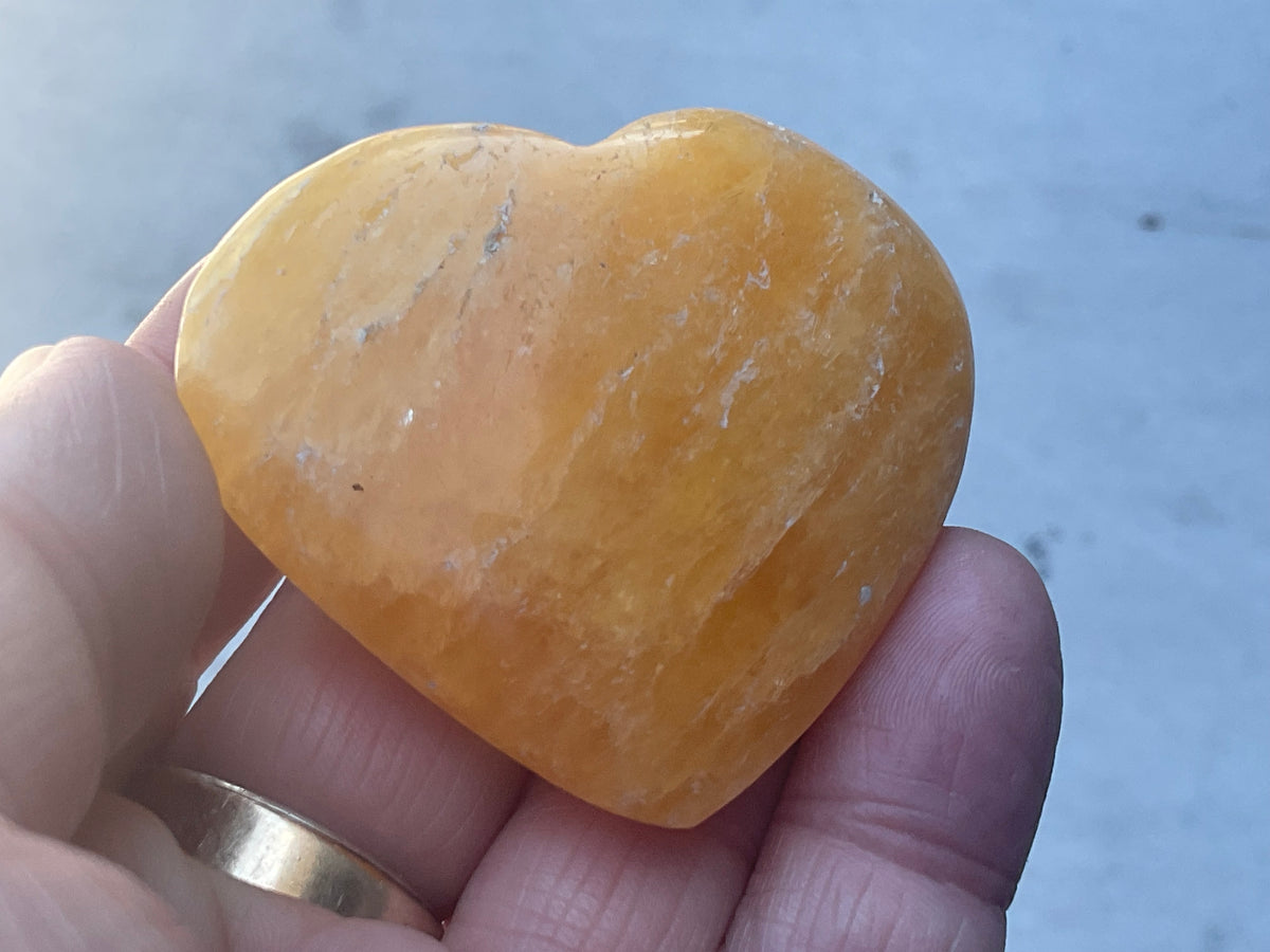 68g “Orange Fire” Calcite Heart 4B