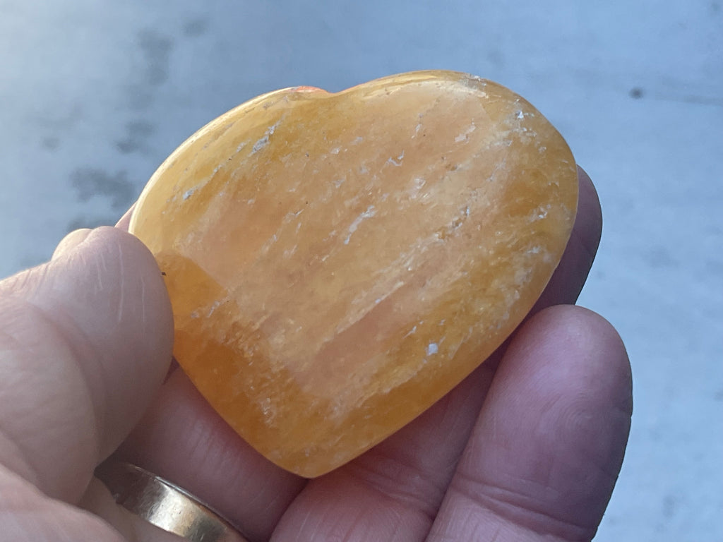 68g “Orange Fire” Calcite Heart 4B