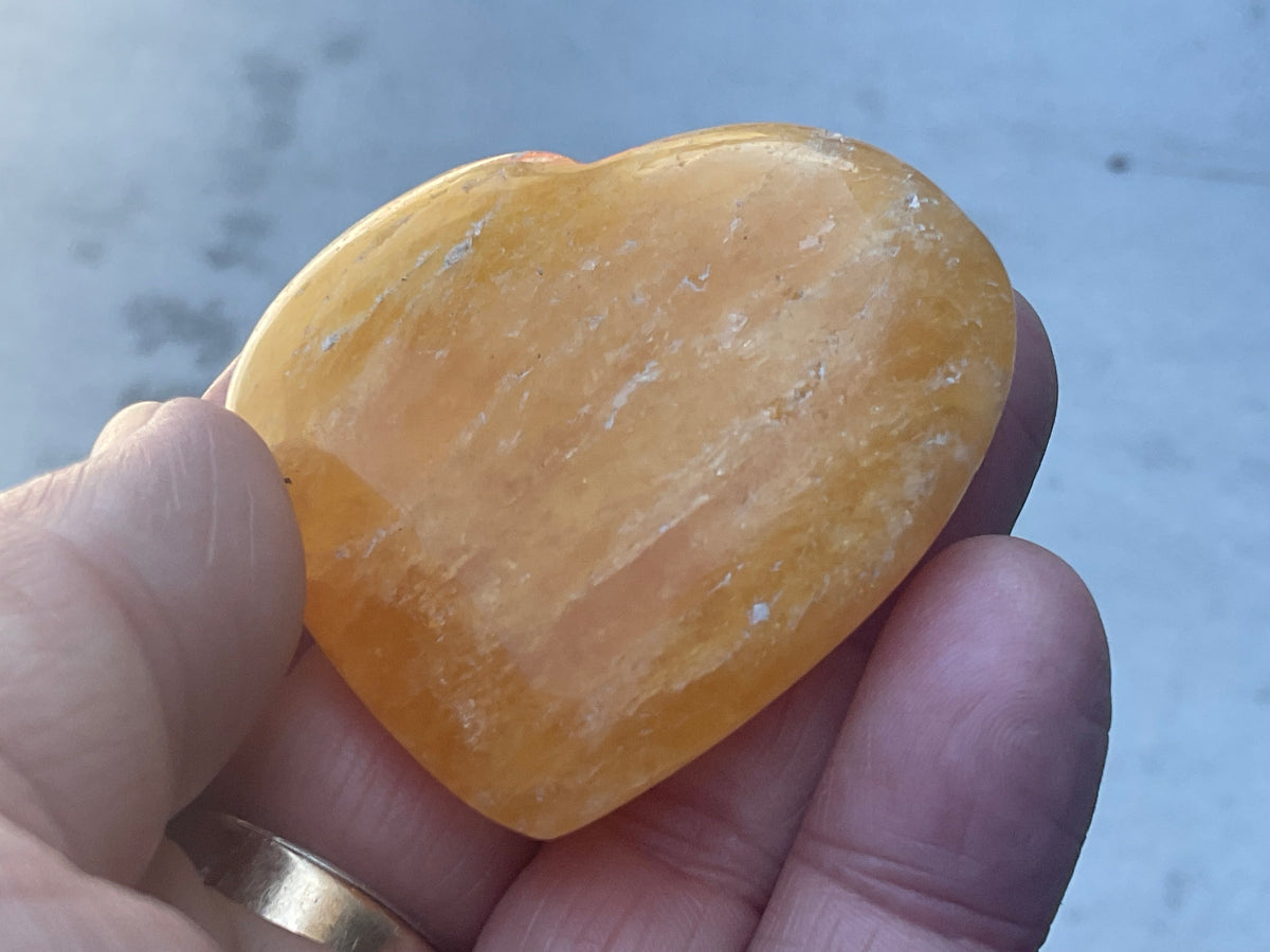 68g “Orange Fire” Calcite Heart 4B