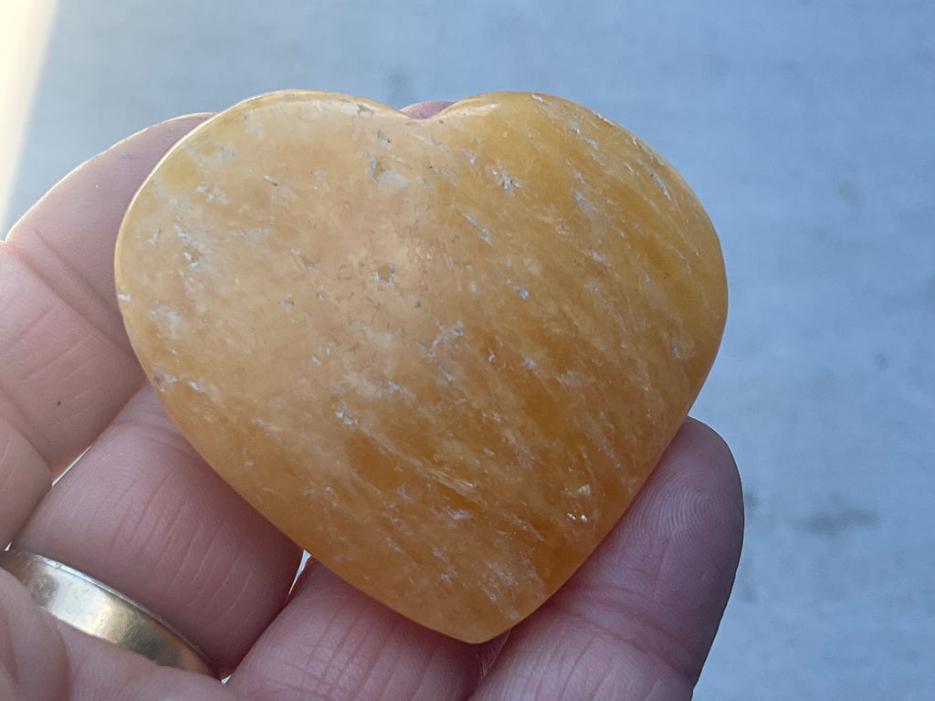 68g “Orange Fire” Calcite Heart 4B