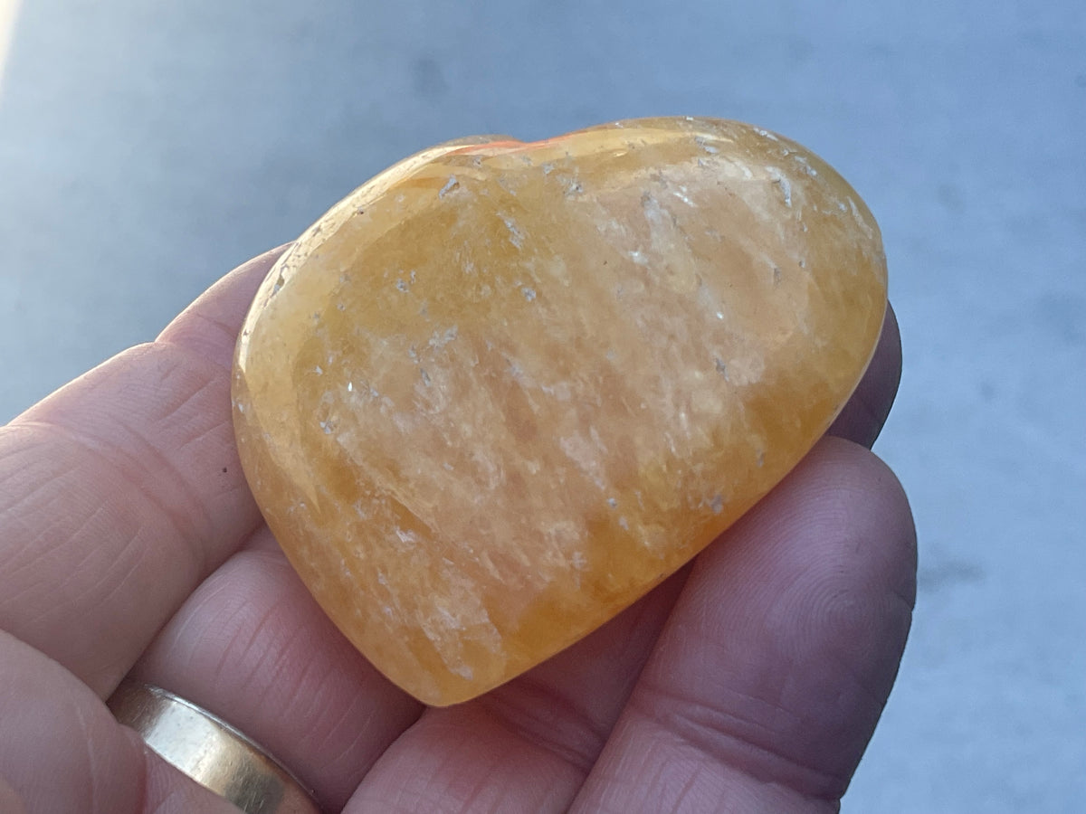 68g “Orange Fire” Calcite Heart 4B