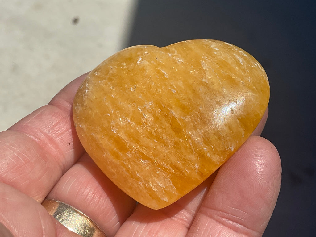 68g “Orange Fire” Calcite Heart 4B