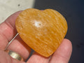 68g “Orange Fire” Calcite Heart 4B