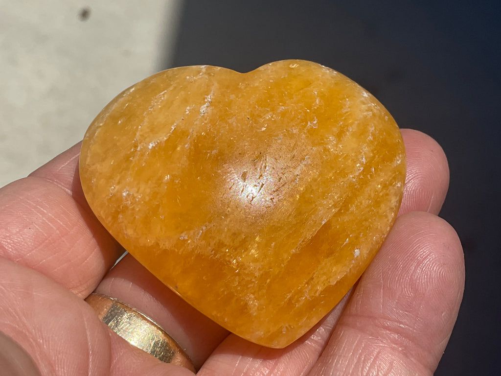 68g “Orange Fire” Calcite Heart 4B