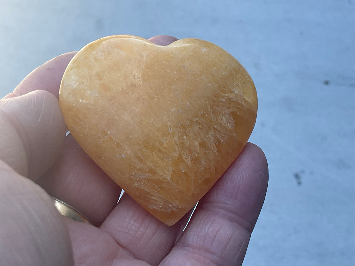 70g “Orange Fire” Calcite Heart 4C