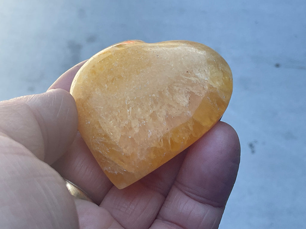 70g “Orange Fire” Calcite Heart 4C