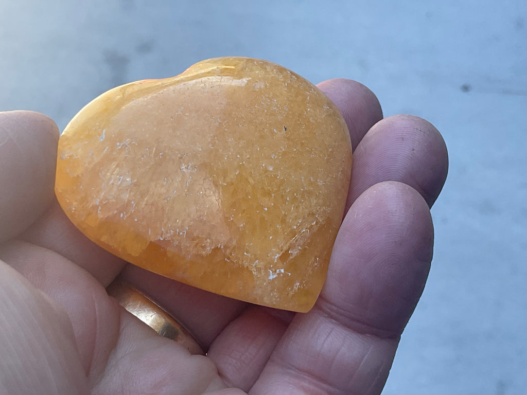 70g “Orange Fire” Calcite Heart 4C