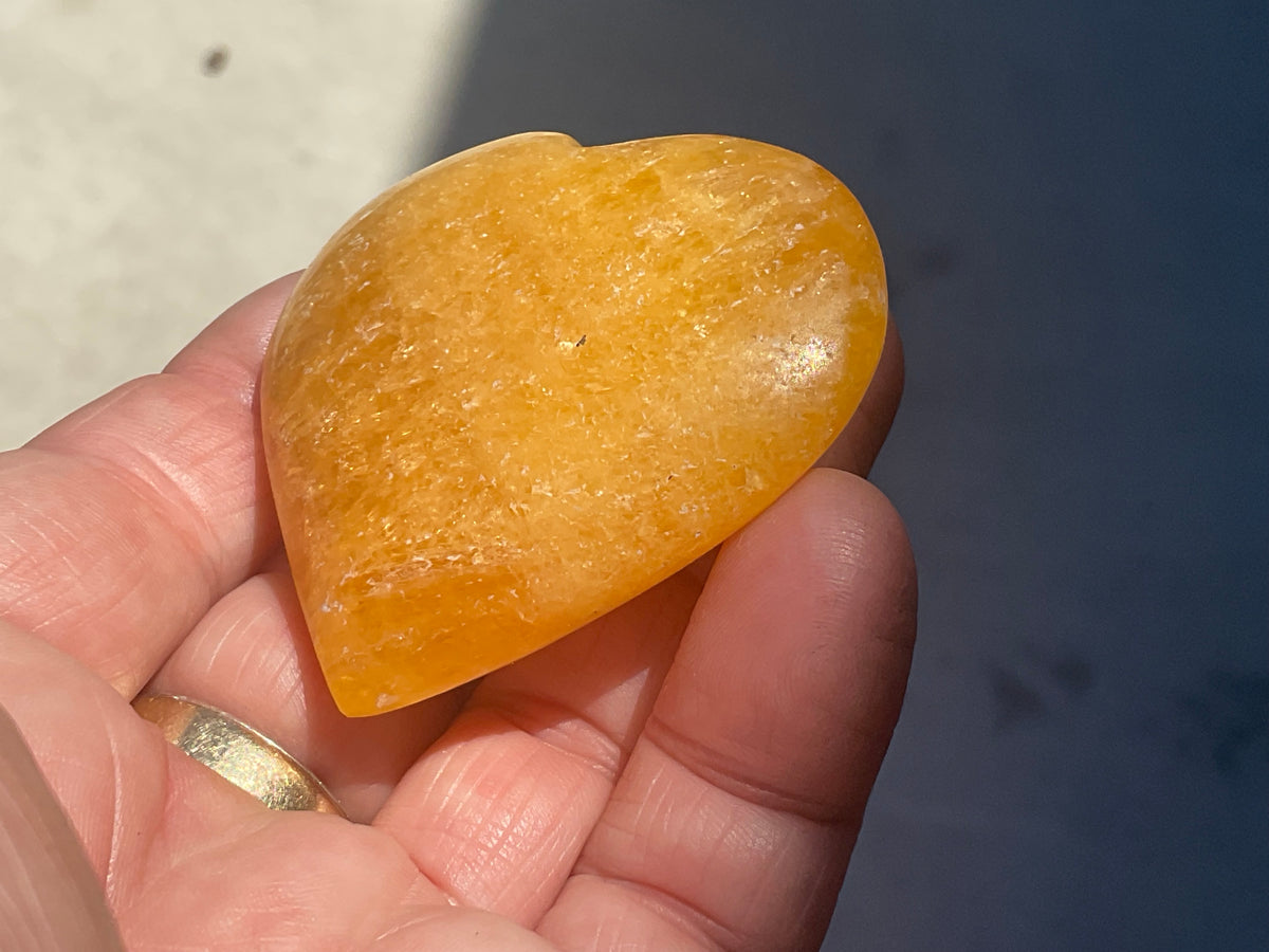 70g “Orange Fire” Calcite Heart 4C