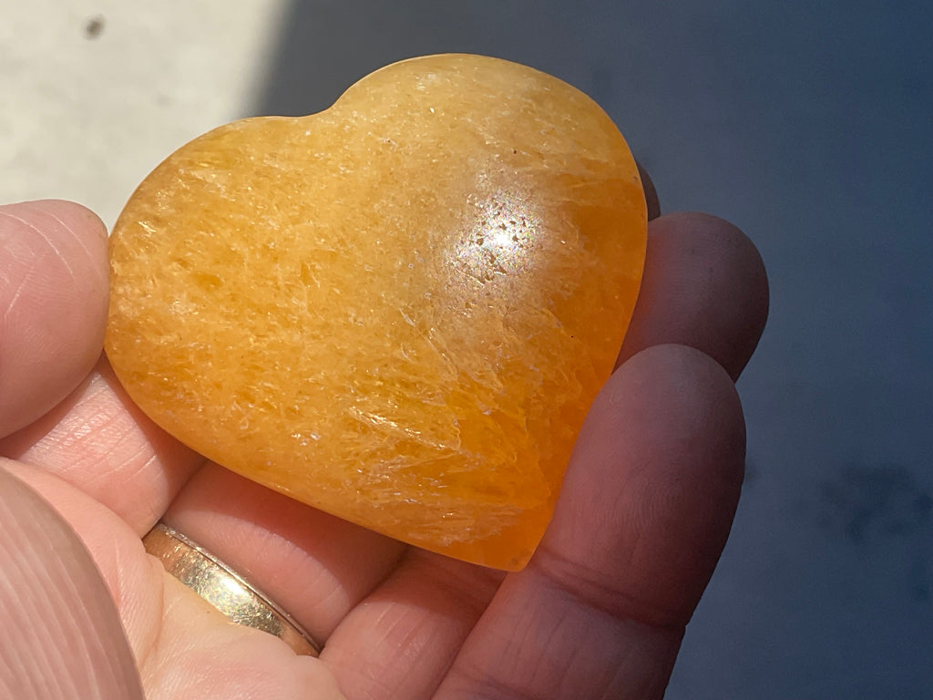 70g “Orange Fire” Calcite Heart 4C