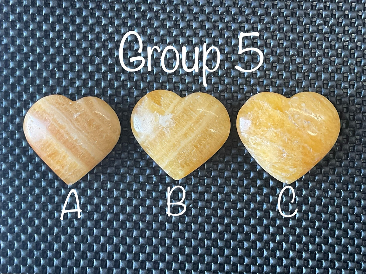 76g “Orange Fire” Calcite Heart 5B