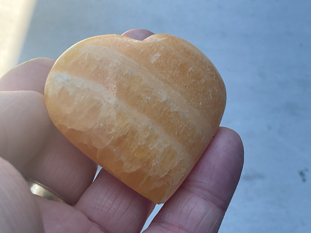 70g “Orange Fire” Calcite Heart 5A
