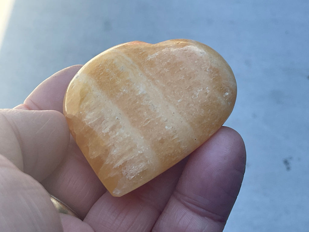 70g “Orange Fire” Calcite Heart 5A