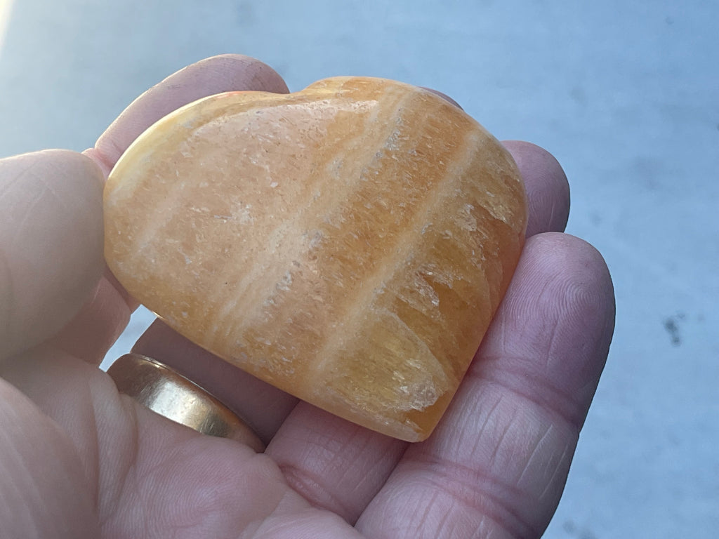 70g “Orange Fire” Calcite Heart 5A