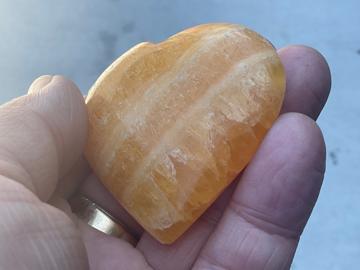 70g “Orange Fire” Calcite Heart 5A
