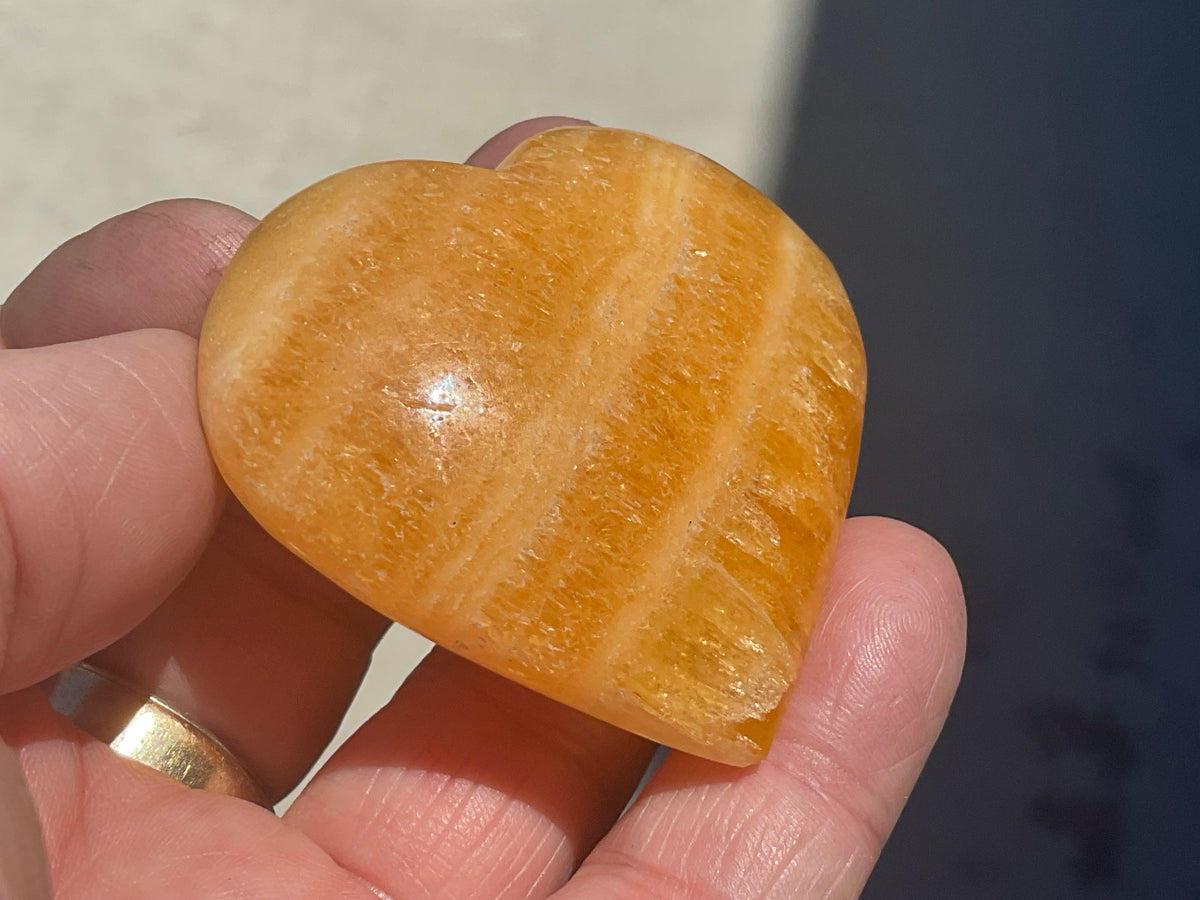 70g “Orange Fire” Calcite Heart 5A