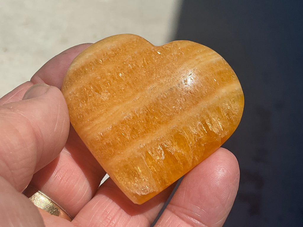 70g “Orange Fire” Calcite Heart 5A