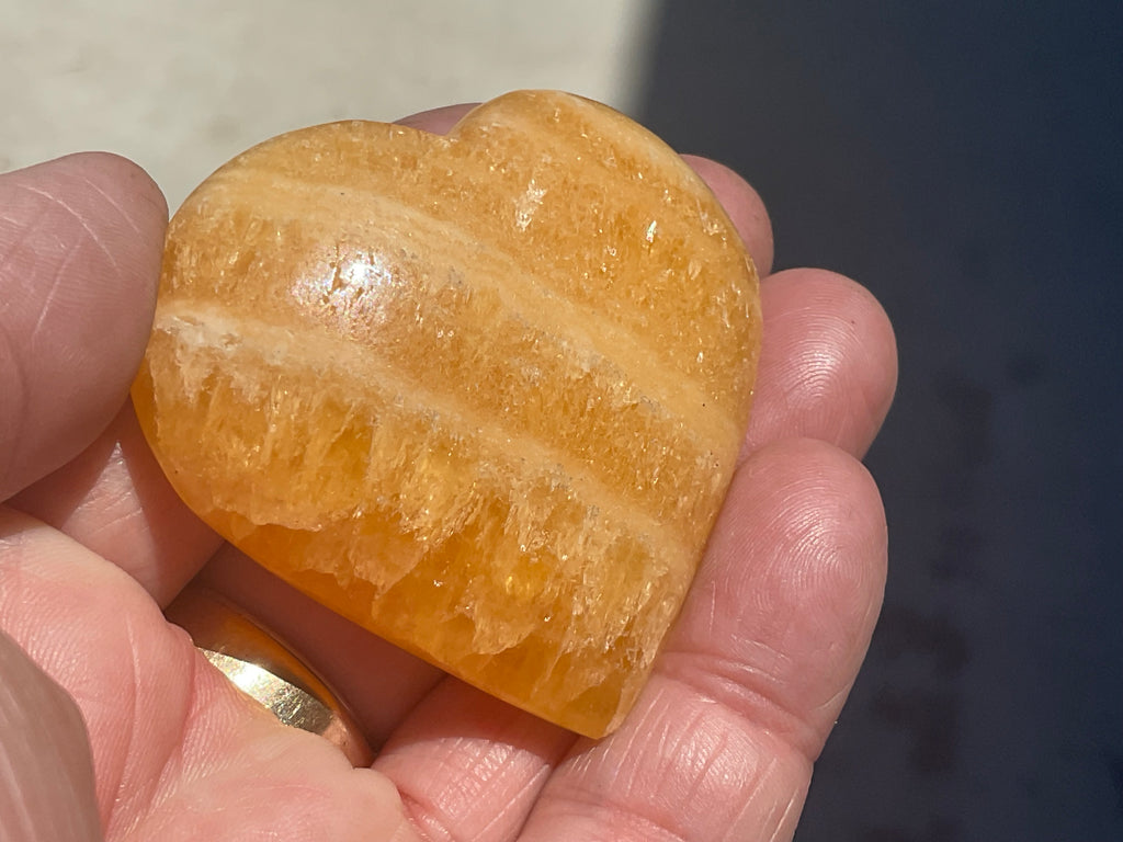 70g “Orange Fire” Calcite Heart 5A