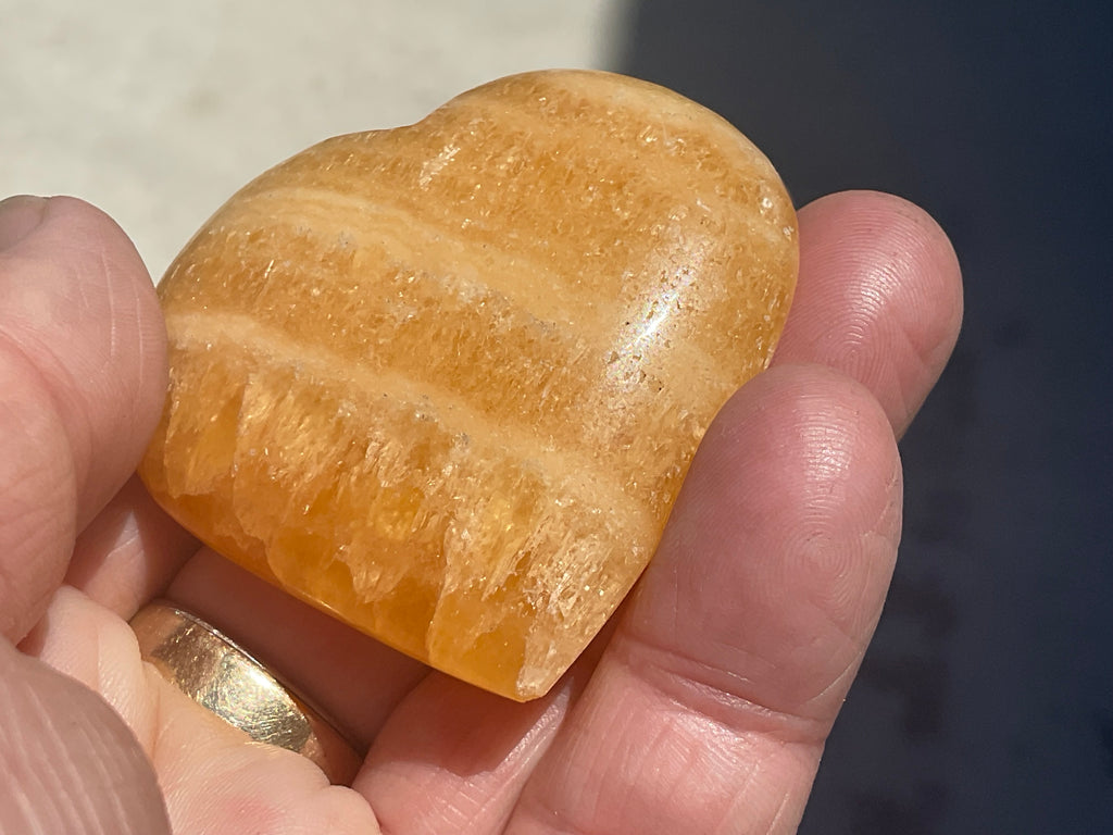70g “Orange Fire” Calcite Heart 5A