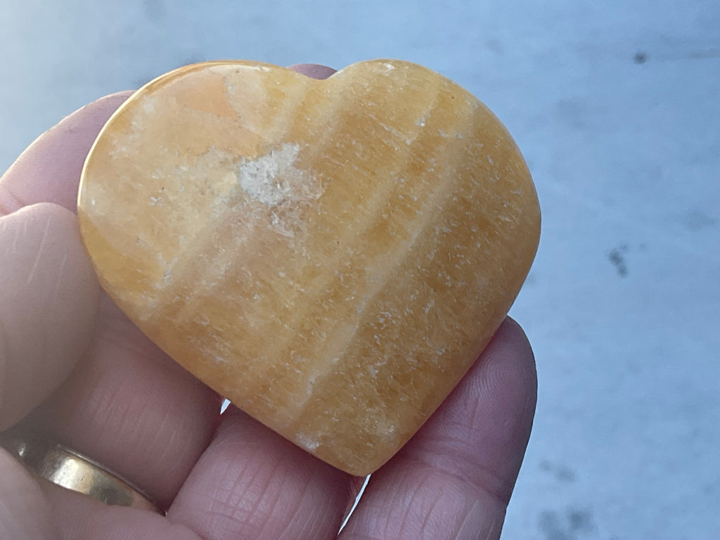 76g “Orange Fire” Calcite Heart 5B