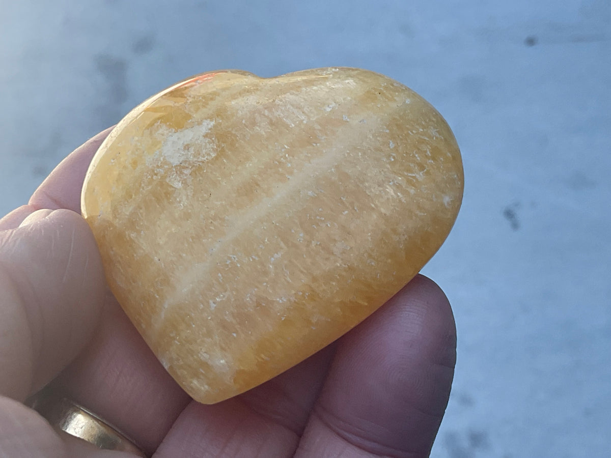 76g “Orange Fire” Calcite Heart 5B