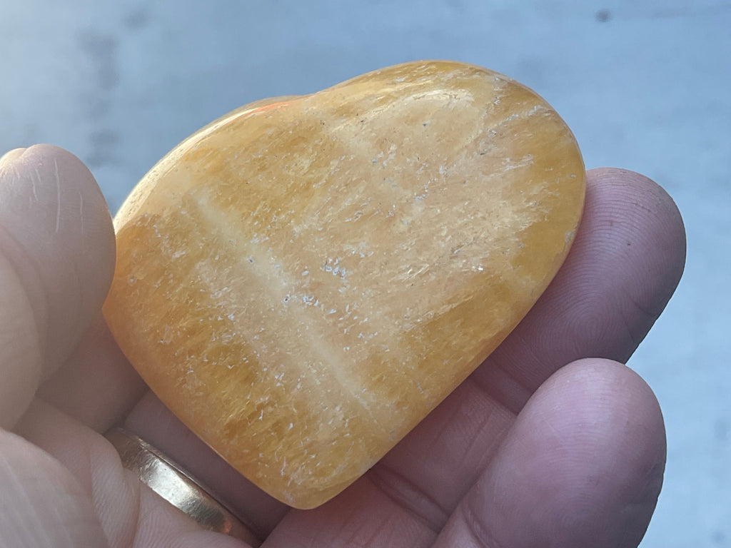 76g “Orange Fire” Calcite Heart 5B