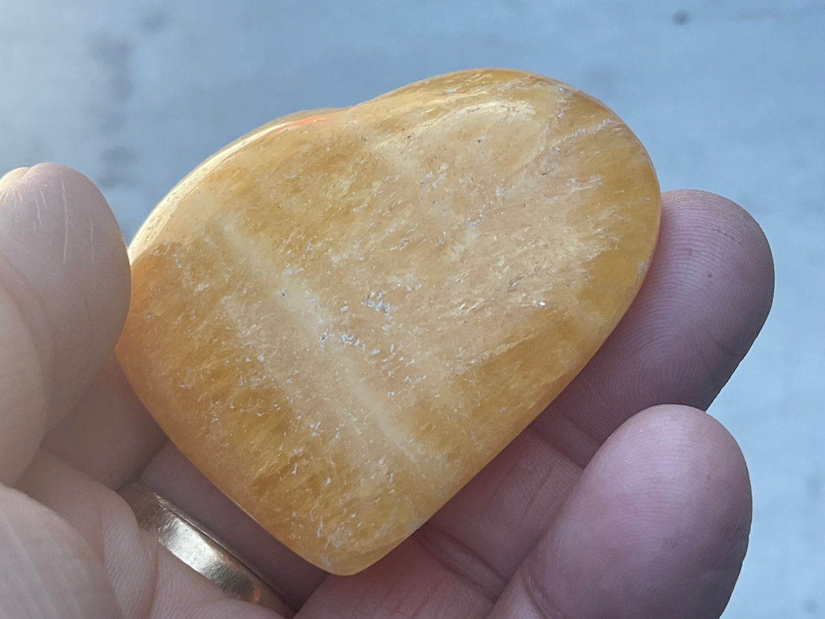 76g “Orange Fire” Calcite Heart 5B