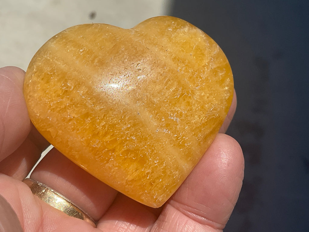 76g “Orange Fire” Calcite Heart 5B