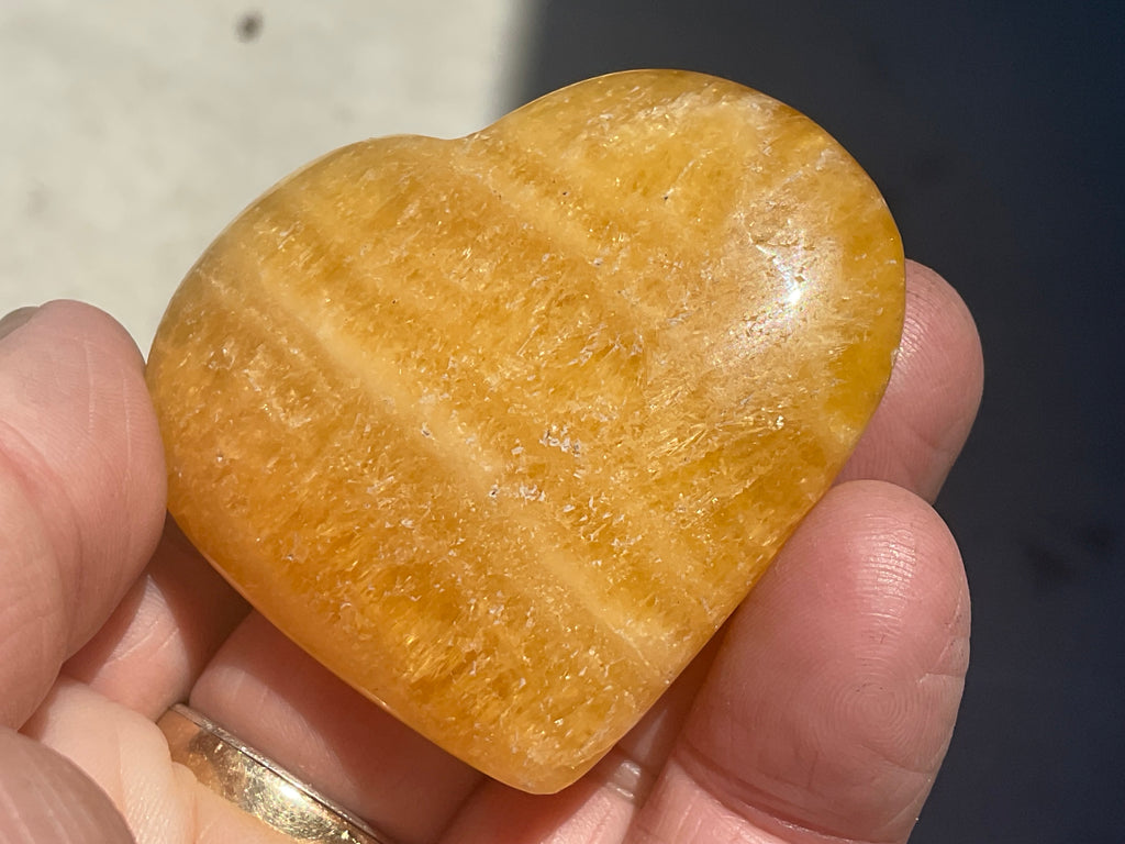 76g “Orange Fire” Calcite Heart 5B