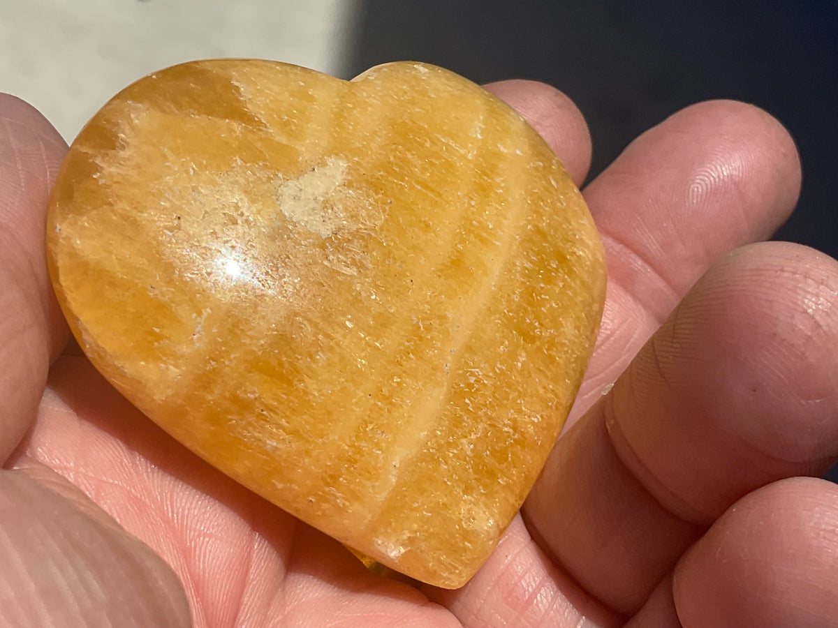 76g “Orange Fire” Calcite Heart 5B