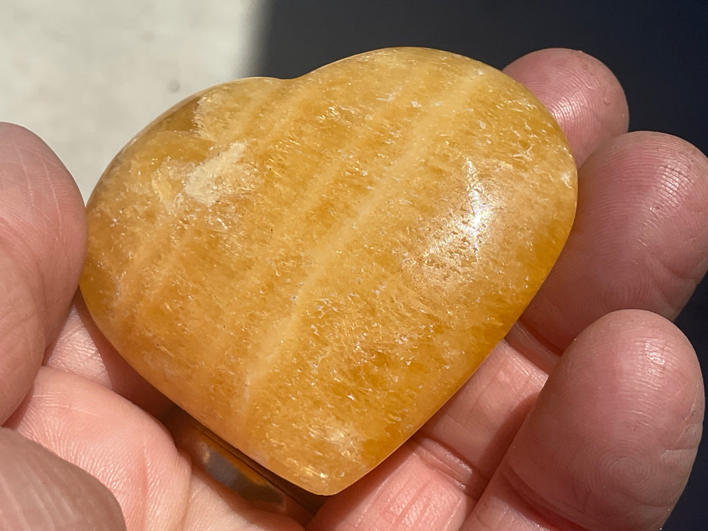 76g “Orange Fire” Calcite Heart 5B