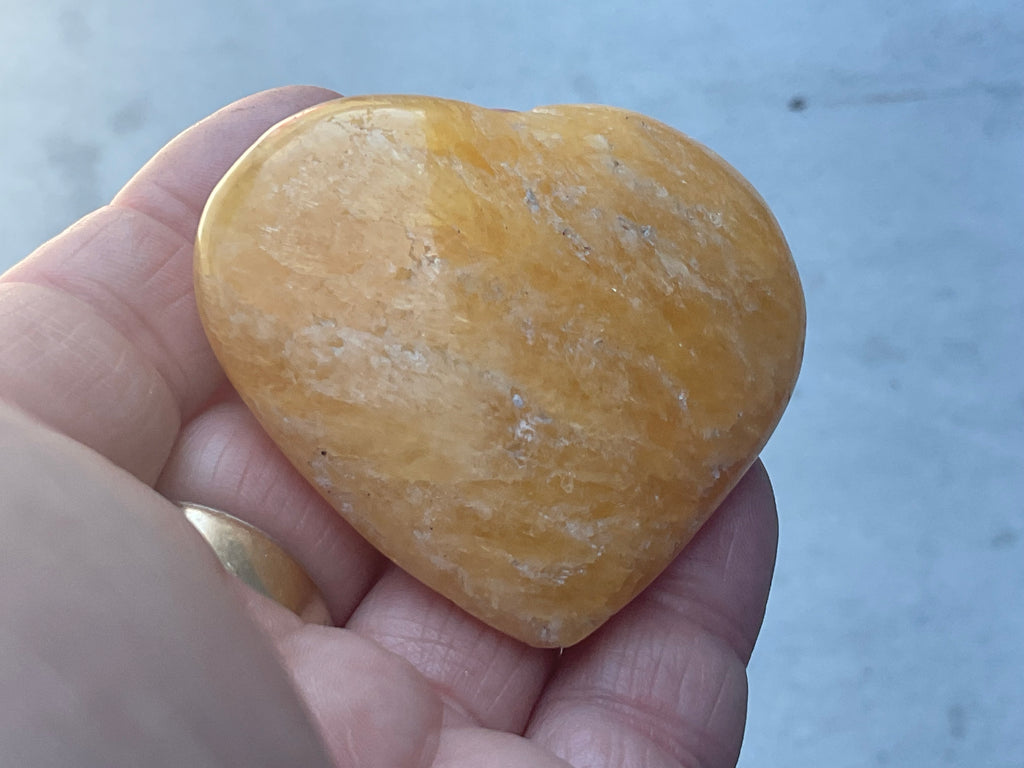 90g “Orange Fire” Calcite Heart 5C