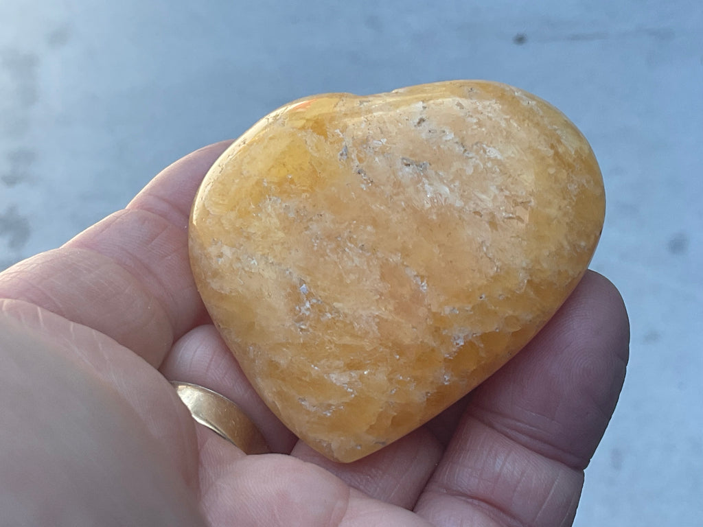90g “Orange Fire” Calcite Heart 5C