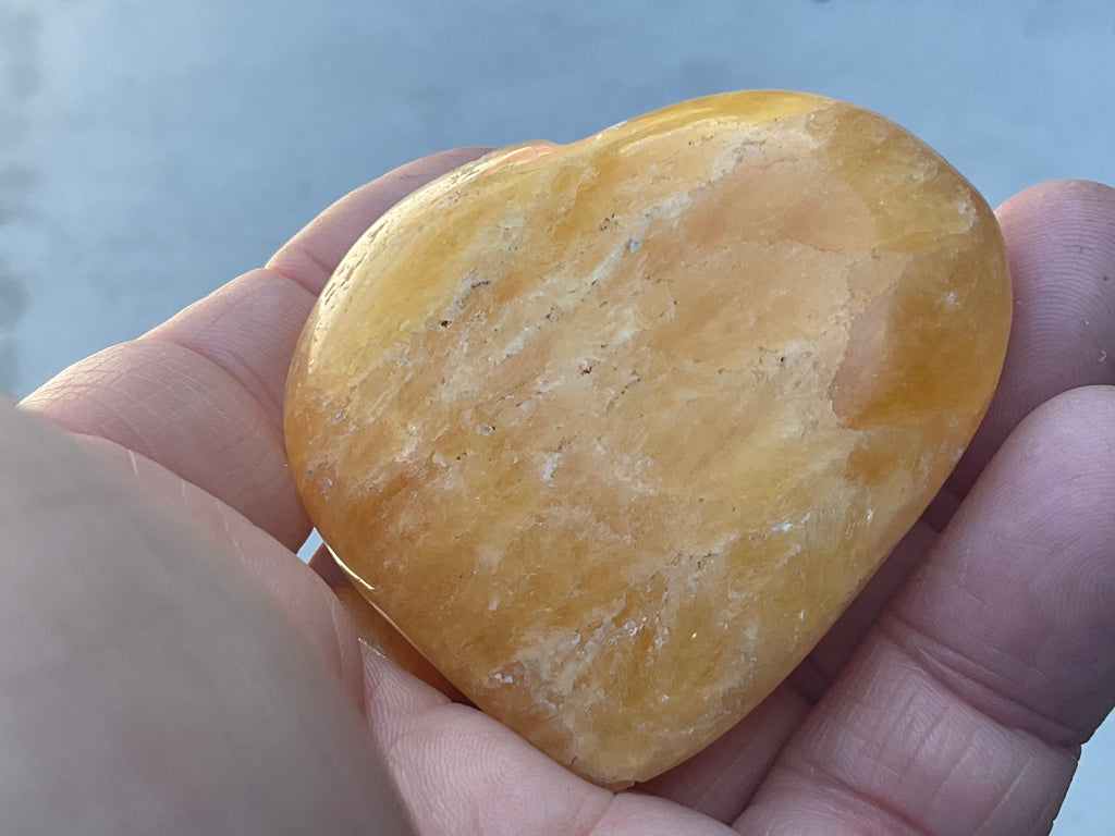 90g “Orange Fire” Calcite Heart 5C