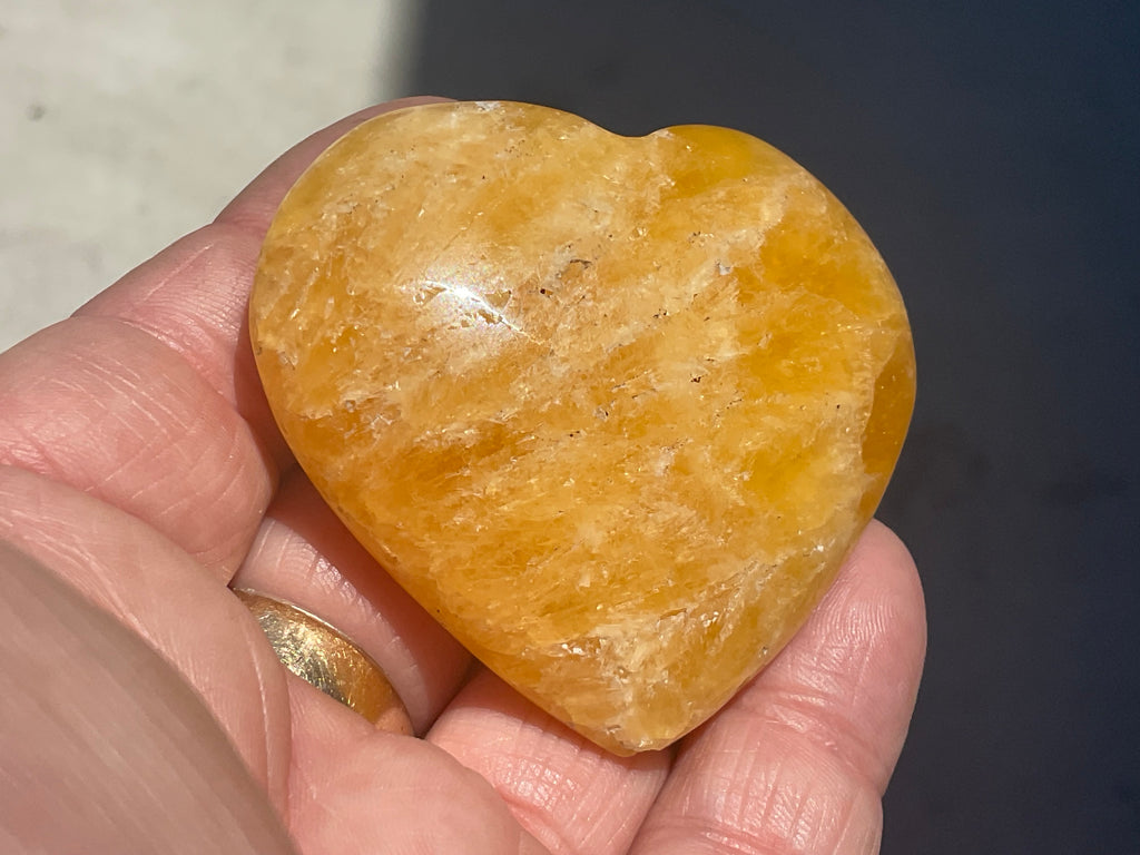 90g “Orange Fire” Calcite Heart 5C