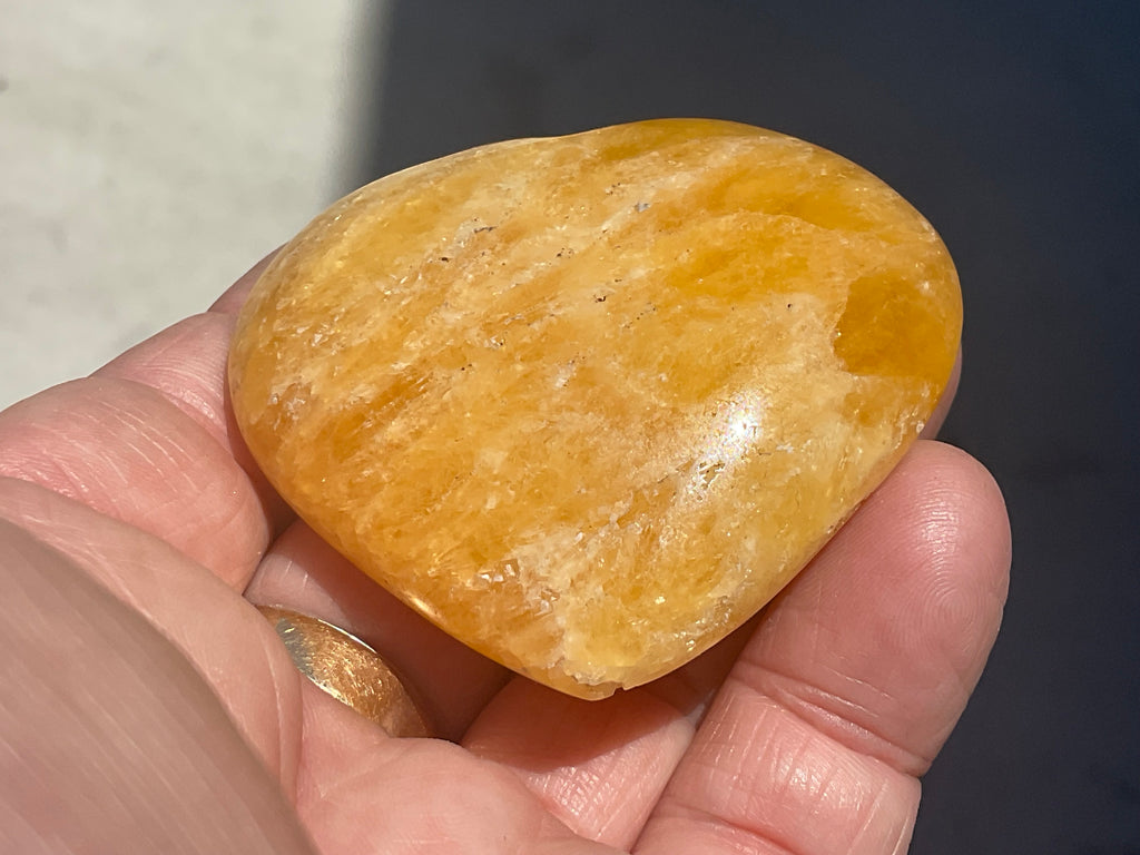 90g “Orange Fire” Calcite Heart 5C
