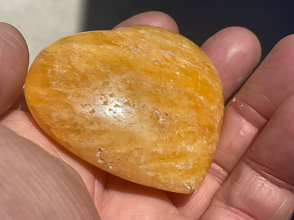 90g “Orange Fire” Calcite Heart 5C