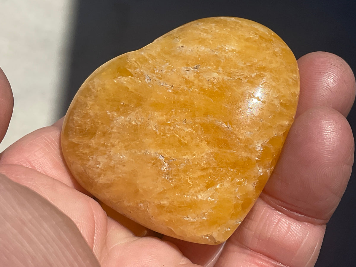 90g “Orange Fire” Calcite Heart 5C