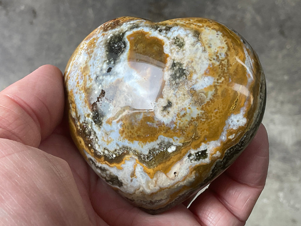 224g Orbicular Ocean Jasper Heart 4B