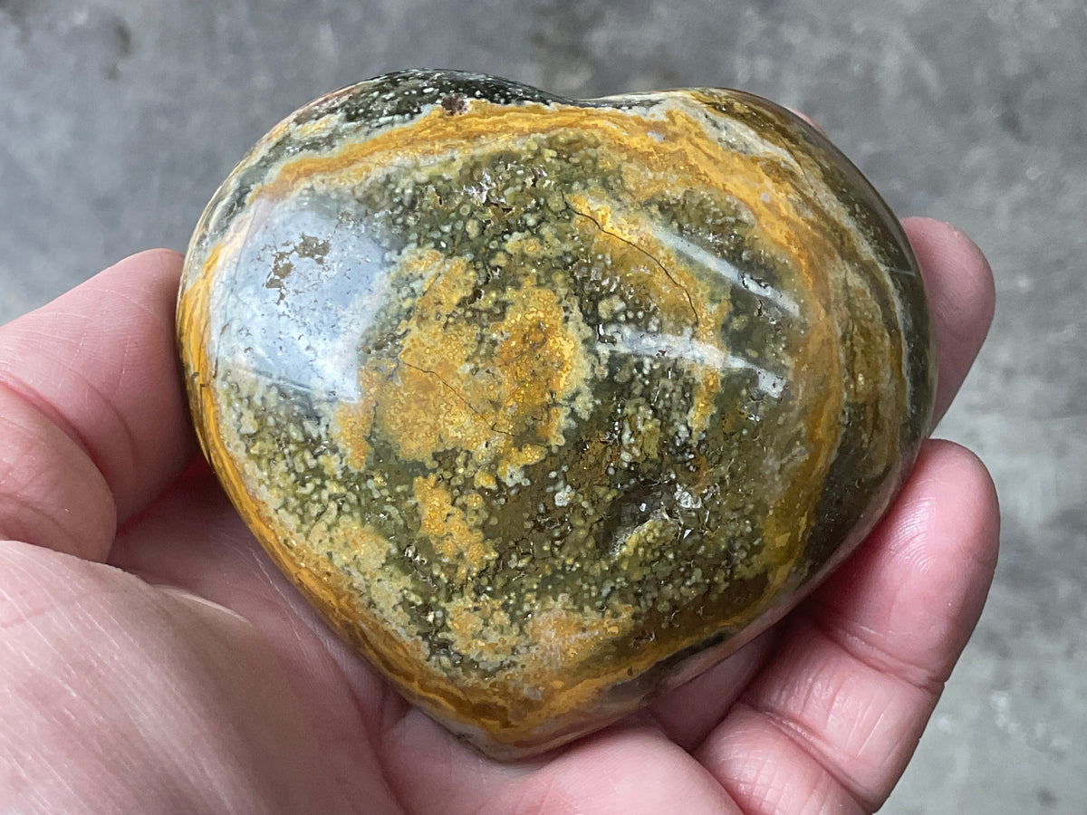 224g Orbicular Ocean Jasper Heart 4B
