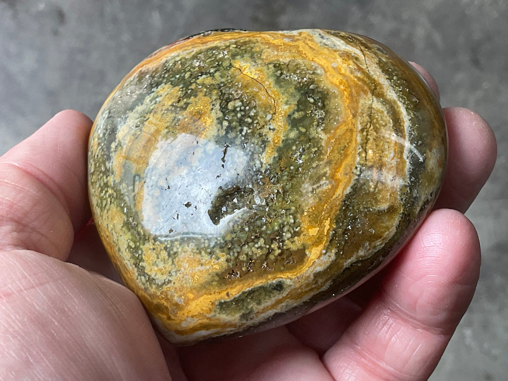 224g Orbicular Ocean Jasper Heart 4B