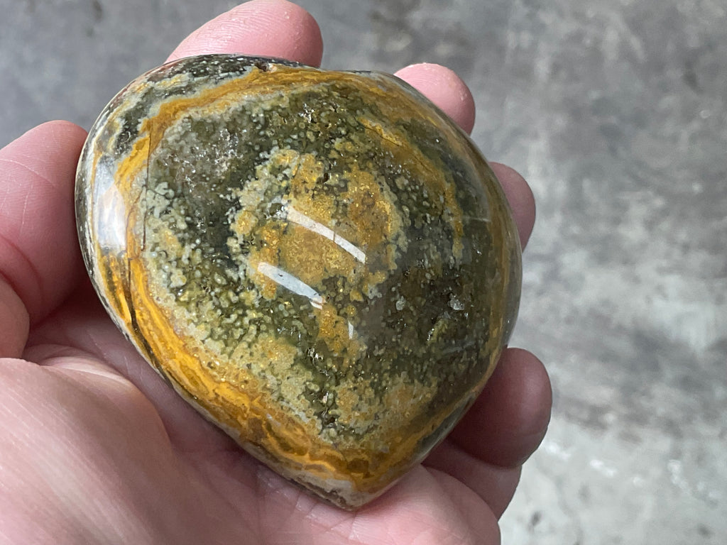 224g Orbicular Ocean Jasper Heart 4B