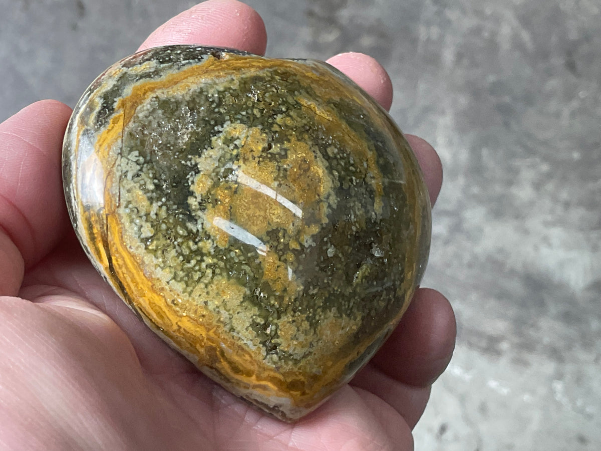 224g Orbicular Ocean Jasper Heart 4B