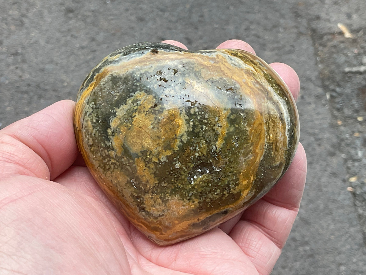 224g Orbicular Ocean Jasper Heart 4B
